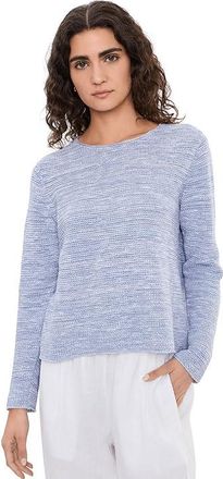 Eileen Fisher Organic Linen Cotton Slub Crew Neck Sweater Womens Sweater Haze : XS, Cotton/Linen