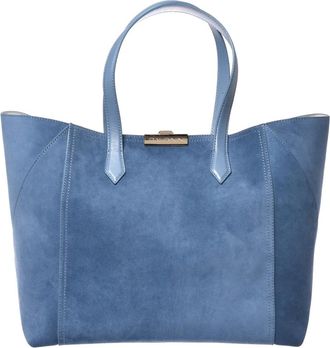 Baldinini Suede Tote Bag - Dames - Shoppers - Blauw - ONE Size - Leer - Tassen