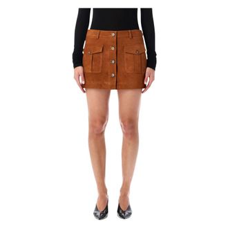 The Garment Short Skirts, female, Brown, Size: M Hazelnut Suede Mini Skirt Aw25