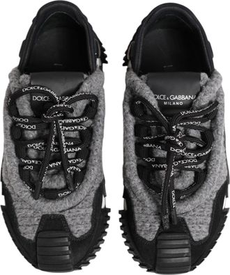 Dolce & Gabbana Womens Black Gray Ns1 Low Top Sneakers Shoes And