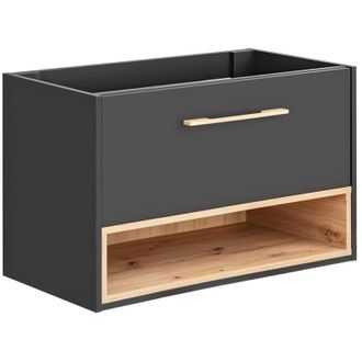 Vente-Unique Mobile sotto lavabo sospeso 80 cm Antracite - yangra