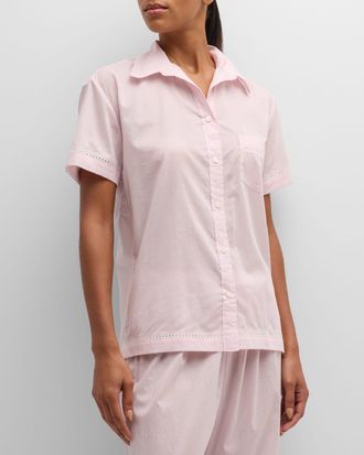 Pour Les Femmes Cotton Lawn Short-Sleeve Crop Pajama Set