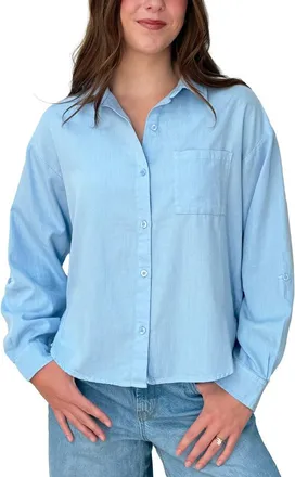 Wash Lab Denim Marlow Relaxed Shirt in Cerulean at Nordstrom, Size X-Large