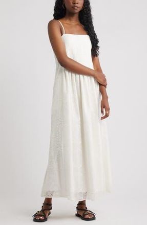 Treasure & Bond Embroidered Maxi Sundress in Ivory Egret at Nordstrom Rack, Size Xx-Large