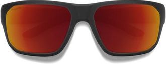 Smith Arvo 61mm ChromaPop Polarized Wraparound Sunglasses in Matte Black /Chromapop Red at Nordstrom