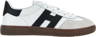 Hogan Glad Leren Sneakers - Heren - Sneakers - Wit - 40 EU - Leer - Schoenen