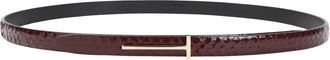 Tom Ford Python Belt - female - Tom Ford - Belts - Red - 80 CM - Accessories