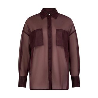Liu Jo Shirts, female, Brown, Size: S Organza Shirt
