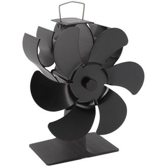OEM Ventilador De Estufa Negro De 6 Aspas, Arranque Autom&aacute;tico, Resistente A Altas Temperaturas, Alimentado Por Calor Para El Hogar, 152 Mm