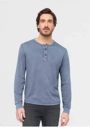 Duer PurePima Vintage Henley in Washed-Stone-Blue at Nordstrom, Size Xx-Large