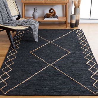Safavieh Vintage Leather Hand Made Area Rug, Black / Natural Bohemian Style