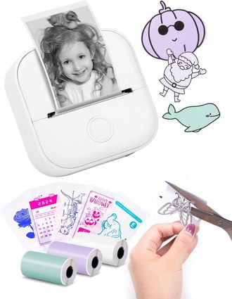 OEM Impresora De Etiquetas Mini Moking T02, Impresora Port&aacute;til Peque&ntilde;a, Impresora De Pegatinas Para Aprender, Notas, Im&aacute;genes, Fotos, Diario, Manualidades