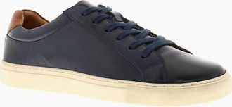 Hush Puppies Mens Hush Puppies Mens Trainers Casual Colton Cupsole Leather Lace Up navy UK Size - Blue - Size: 10
