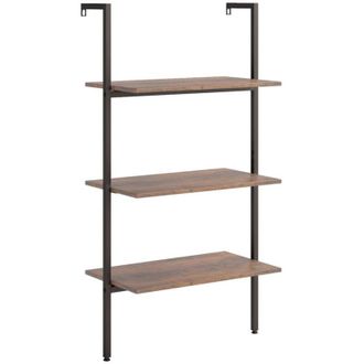 vidaXL Scaffale Pendente 3 Livelli Marrone Scuro e Nero 64x35x120,5 cm - Vidaxl