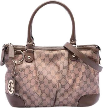 Gucci Pre-owned Handbags, female, Beige, Size: ONE SIZE Pre-owned Sukey Bag