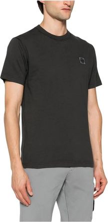 Stone Island Compass Patch T-shirt - Heren - T-shirts - Grijs - 2XL - Katoen - Tops