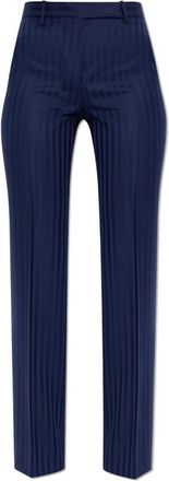 Tom Ford Tonaal gestreepte- getailleerde rechte broek van scheerwol - Dames - Straight fit broeken - Blauw - 2XS - Wol - Broeken