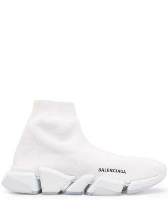 Balenciaga Speed 2.0 knitted sneakers - men - Polyester/Fabric/Elastane/Rubber - 41 - White