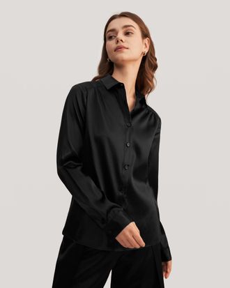 LilySilk Long Sleeves Collared Silk Blouse