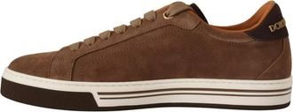 Dolce & Gabbana Brown Suede Logo Low Top Sneakers Men Mens Shoes