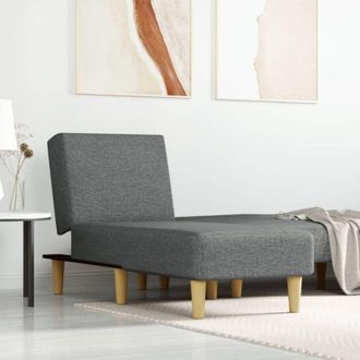 vidaXL Chaise Longue in Tessuto Grigio Scuro - Vidaxl