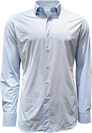 Xacus Gemoderniseerd Frans Kraag Herenoverhemd - Heren - Casual Overhemden - Blauw - M - Leer - Overhemden