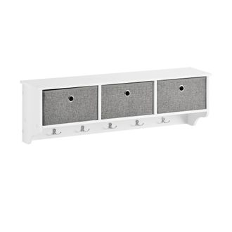 SoBuy Sobuy - Moderna Estanter&iacute;a De Pared, Perchero, Estante De Pared,con 5 Ganchos Y 3 Cajones,l100 Cm Frg282-w Es