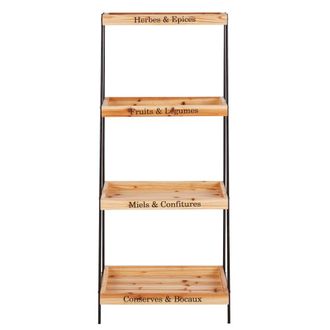 Maisons du monde Estanter&iacute;a de metal negro y abeto