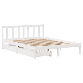 Berkfield Home Full Bed Frame without Mattress White 160x200 cm Solid Wood Pine