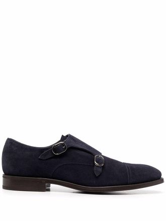 Henderson Baracco side-buckle monk shoes - Blue