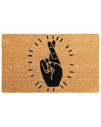The Rugsmith Rug Smith Natural Fingers Crossed Doormat