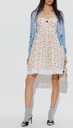 Dolce & Gabbana Cotton Dress With Lace Trim, Womens, White