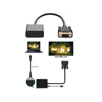 Trade Shop Trade Shop - Cable Adaptador Vga Universal Converter A Hdmi En Hap 1080p Para Caja De Tv