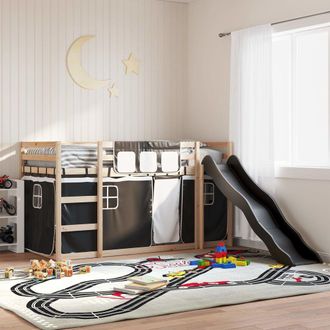 Berkfield Home Bunk Bed without Mattress with Slide White & Black 80x200 cm