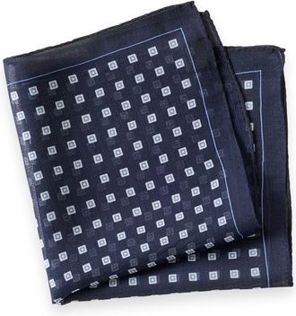 Paul Fredrick Geometric Wool Blend Pocket Square