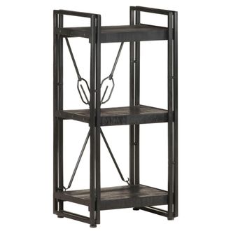 vidaXL Vidaxl - Estanter&iacute;a De 3 Niveles Madera Maciza De Mango Negro 40x30x80cm