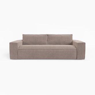 Sia Home Sof&aacute; cama con colch&oacute;n dunlopillo de 160 cm 3 plazas terciopelo topo