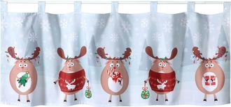 Weckbrodt-Gardinen Scheibengardine »Comic-Rentiere« Schlaufen 1 Stk. tlg. Microsatin, blickdicht, bedruckt, HxB 45x120cm, Gardine, Store