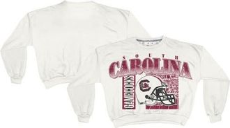 Pressbox Womens Pressbox White South Carolina Gamecocks Oversized Janice Retro Waist-Length Sweatshirt at Nordstrom, Size Xx-Large