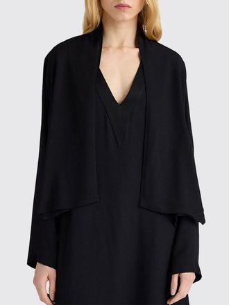 Momoni Long-Sleeved Short Open-Front Jacket in a Cotton and Viscose Blend