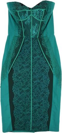 Elisabetta Franchi Heart Neckline Sheath Dress - Green