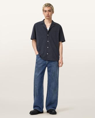 AllSaints Lenny Loose Fit Wide Leg Denim Jeans