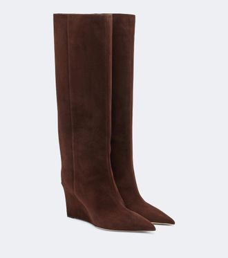 Jimmy Choo London Botas altas Blake de ante con cu&ntilde;a