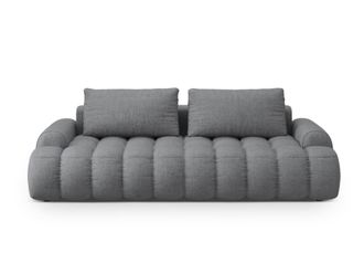 Cosmopolitan Design Sof&aacute; cama con ba&uacute;l de almacenaje 4 plazas tejido estructural gris