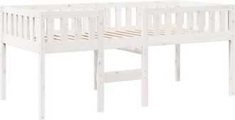 vidaXL Cama Para Ni&ntilde;os Sin Colch&oacute;n Madera Maciza Pino Blanco 90x200 Cm Vidaxl