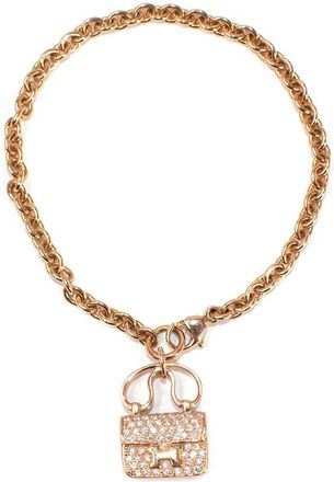 Herm&egrave;s 18K Rose Gold Diamond Constance Amulettes Bracelet