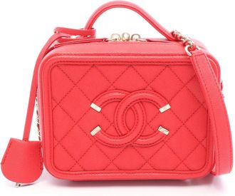 Chanel Leather Shoulder Bag Vanity Bag (Pre-Owned)