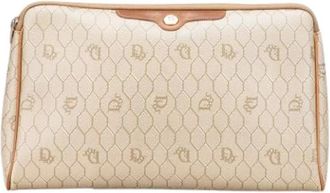 Dior Pre-owned Clutches, female, Beige, Size: ONE SIZE Pre-owned Canvas clutches