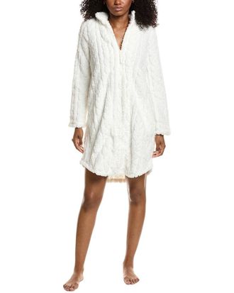 Ellen Tracy Plush Short Zip Robe