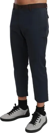 Dolce & Gabbana Brown Stripes Cropped Trousers Mens Pants